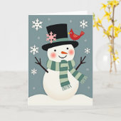 Kerstman met kardinaal kaart (Gele Bloem)