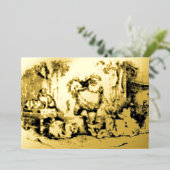  Kerstman met Katten & Honden Kerst Folie Feestdagenkaart (Staand Voorkant)