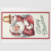  Kerstman met kerstbel Tissuepapier (Voorkant)