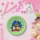Kerstman met kerstboom 20xx Voeg tekst 7" toe Papieren Bordje (Feest)