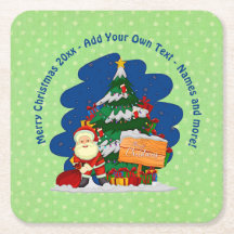 Kerstman met kerstboom 20xx voeg tekst toe