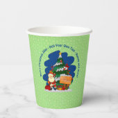 Kerstman met kerstboom 20xx voeg tekst toe papieren bekers (Achterkant)