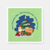Kerstman met kerstboom 20xx voeg tekst toe servet (Voorkant)
