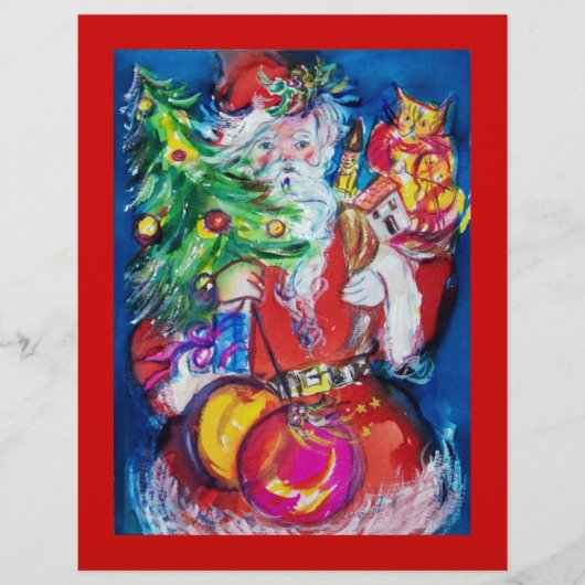 KERSTMAN MET KERSTBOOM EN CADEAUS FLYER (Voorkant)