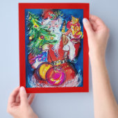KERSTMAN MET KERSTBOOM EN CADEAUS FLYER (Hand)