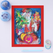KERSTMAN MET KERSTBOOM EN CADEAUS FLYER (Enkel)
