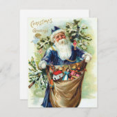 kerstman met kerstboom en speelgoed feestdagenkaart (Voorkant / Achterkant)