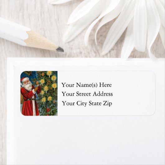  kerstman met kerstboom etiket (Insitu)