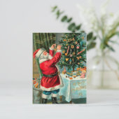  kerstman met kerstboom feestdagenkaart (Staand voorkant)