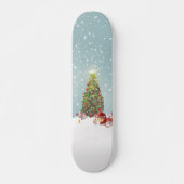 Kerstman met kerstboom persoonlijk skateboard (Voorkant)