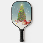 Kerstman met kerstboom pickleball paddle (Voorkant)