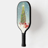 Kerstman met kerstboom pickleball paddle (Links)