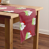 Kerstman met kerstboompatroon korte tafelloper (Voorbeeld)