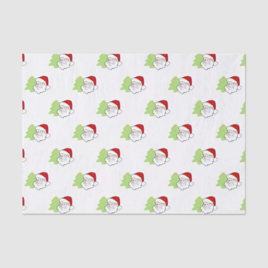 Kerstman met kerstboompatroon tissuepapier (Voorkant)