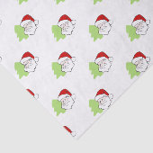 Kerstman met kerstboompatroon tissuepapier (Detail)