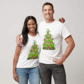 Kerstman met kerstboomverlichting t-shirt (Unisex)