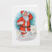 Kerstman met kerstbrieven feestdagen kaart (Voorkant)