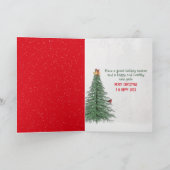 Kerstman met kerstcadeaukaart voor kerstmis met Pe Feestdagen Kaart (Binnen)