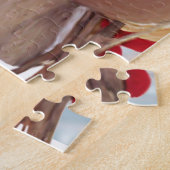 Kerstman met kerstcadeaus Border Collie hond Legpuzzel (Zijkant)