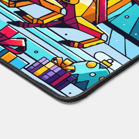 Kerstman met kerstcadeaus bureaumat (Hoek)