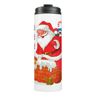 KERSTMAN MET KERSTCADEAUS, HO! HO! HO! THERMOSBEKER