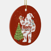 Kerstman met kerstcadeaus keramisch ornament (Rechts)