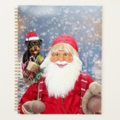 Kerstman met kerstcadeaus rottweiler hond planner (Voorkant)