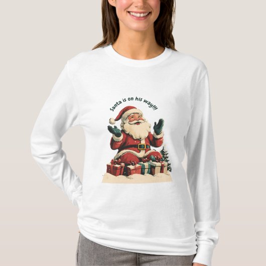 Kerstman met kerstcadeaus t-shirt (Voorkant)