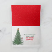 Kerstman met kerstcadeautje Pet Feestdagen Kaart (Binnen)