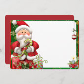 Kerstman met kerstcadeautjes feestdagenkaart (Voorkant / Achterkant)