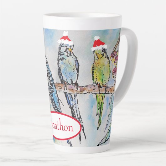 Kerstman met kerstcadeautjes Waterverf Latte Mok (Rechterhoek)