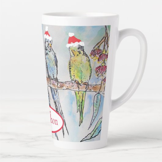 Kerstman met kerstcadeautjes Waterverf Latte Mok (Rechts)