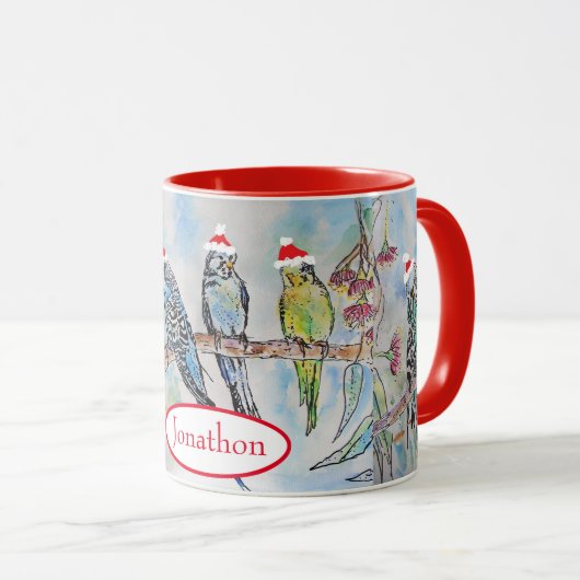 Kerstman met kerstcadeautjes Waterverf Mok (Voorkant rechts)