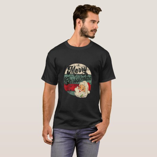  kerstman met kerstfeest Oude Fashi T-shirt (Voorkant volledig)