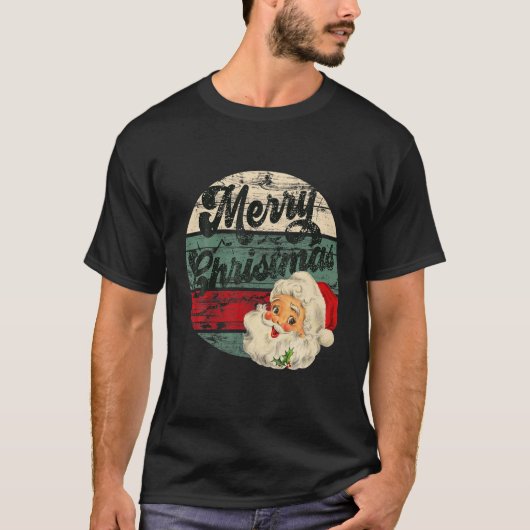 kerstman met kerstfeest Oude Fashi T-shirt (Voorkant)