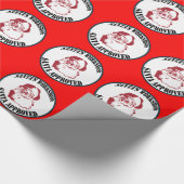 Kerstman met kerstgoedkeuring voor de werkshop van cadeaupapier (Hoek)