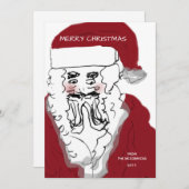  kerstman met kersthand feestdagenkaart (Voorkant / Achterkant)