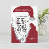  kerstman met kersthand feestdagenkaart (Staand voorkant)