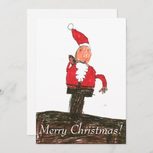 Kerstman met kerstkaart (Voorkant / Achterkant)