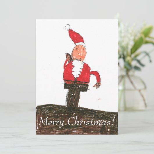 Kerstman met kerstkaart (Staand voorkant)