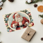 kerstman met kerstkrans kaart