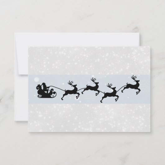 Kerstman met kerstman en zijn vliegende rendierste kaart (Achterkant)