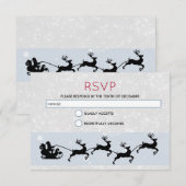 Kerstman met kerstman en zijn vliegende rendierste kaart (Voorkant / Achterkant)