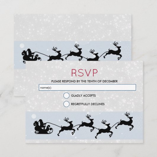 Kerstman met kerstman en zijn vliegende rendierste kaart (Voorkant / Achterkant)