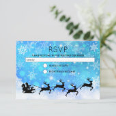 Kerstman met kerstman en zijn vliegende rendierste kaart (Staand voorkant)