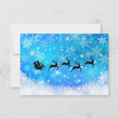 Kerstman met kerstman en zijn vliegende rendierste kaart (Achterkant)