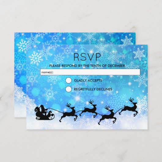 Kerstman met kerstman en zijn vliegende rendierste kaart (Voorkant / Achterkant)