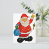 Kerstman met kerstman met tas en ster feestdagenkaart (Staand voorkant)