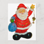 Kerstman met kerstman met tas en ster feestdagenkaart (Voorkant)