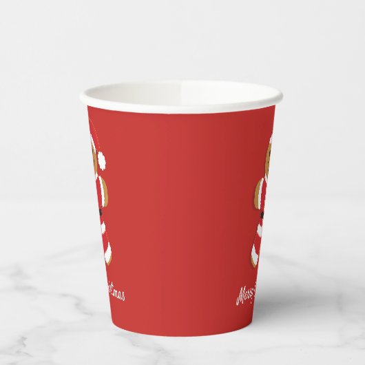 Kerstman met kerstman papieren bekers (Links)